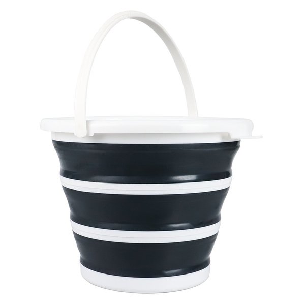 Hds Trading 10 LT Collapsible Plastic Bucket, Black ZOR96065